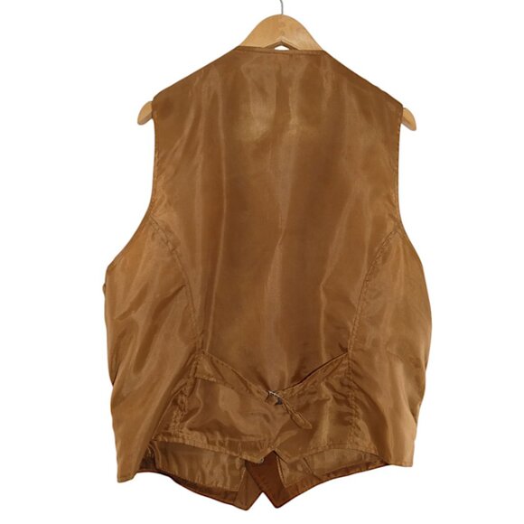 Global Identity G III Men's Thrashed Rugged Western Leather Suede Cowboy XL Vest - Picture 2 of 14